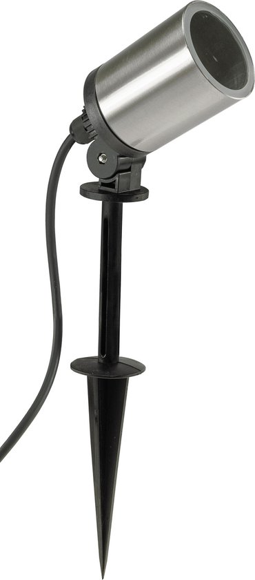Tuinlamp staand - Staande lamp IP44 - Vloerlamp met GU10 -Buiten lamp staand met randaarde - Zilver
