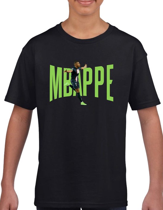 Mbappe - kylian - PSG - - T-shirt Kinder - Texte Zwart vert - Taille 86 /92 - T-shirt 1 à 2 ans - Paroles rigolotes - Cadeau - T-shirt cadeau - manches courtes -