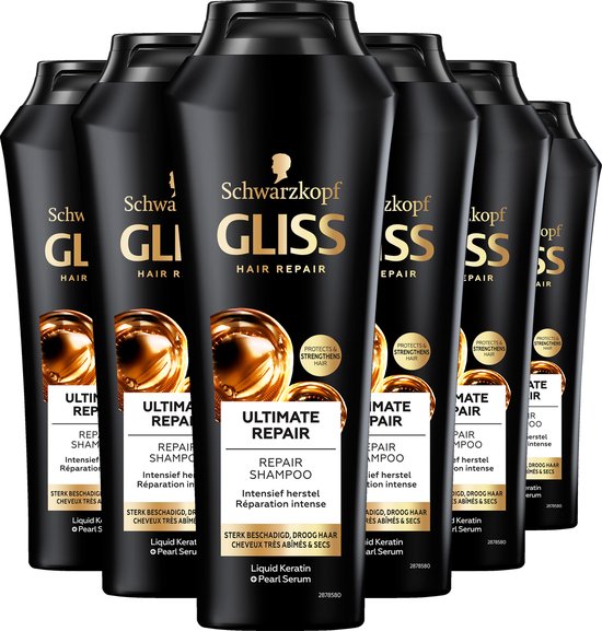 Schwarzkopf Gliss Kur Ultimate Repair Shampoo 250 ml - 6 pièces - Benefit  Package | bol