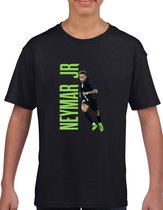 Neymar Jr - Da silva - PSG-Kinder shirt met tekst- Kinder T-Shirt - Zwart shirt - Neymar in groen - Maat 164 (small ) - T-Shirt leeftijd 15 tot 16 jaar - Grappige teksten - Cadeau - Shirt cadeau - Voetbal- verjaardag -