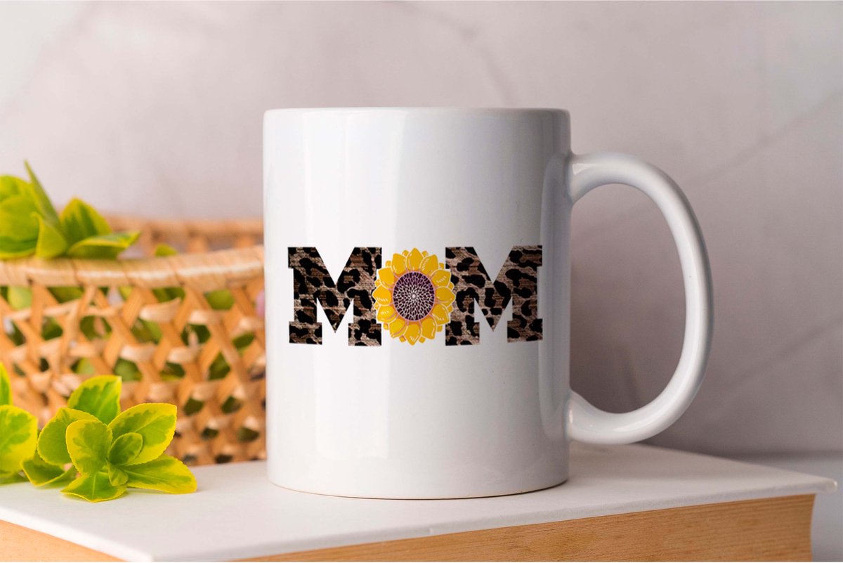 Mok Mom - Bloemen - Flowers - West - Western - Kruis - Wild - Rodeo - Sunflower - Cadeau - Gift