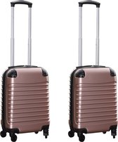 Kofferset 2 delige ABS handbagage koffers - met cijferslot - 27 liter - Rose