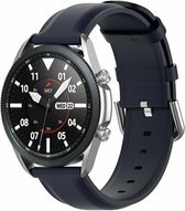 By Qubix Classic leren bandje 22mm - Donkerblauw - Geschikt voor Samsung Galaxy Watch 3 (45mm) - Galaxy Watch 46mm - Gear S3 Classic & Frontier