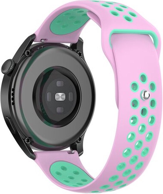 By Qubix Sport Edition 22 mm - Rose + Vert - Convient pour Samsung Galaxy Watch 3 (45 mm) - Galaxy Watch 46 mm - Gear S3 Classic & Frontier