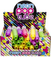 Neon stretch tube 4 STUKS - Uitdeelcadeaus - Uitdeelcadeau voor Kinderen - Speelgoed - Grote uittrekbare rietjes - 12CM