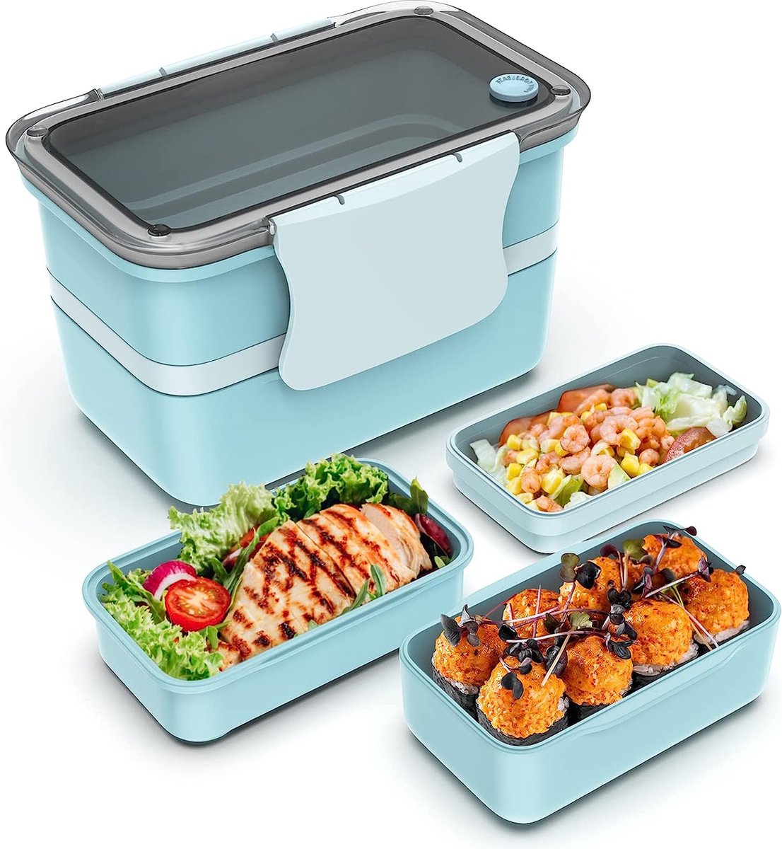 Lunchbox, lekvrij, 1300 ml, groot volume, BPA-vrij, vers houden lunchbox