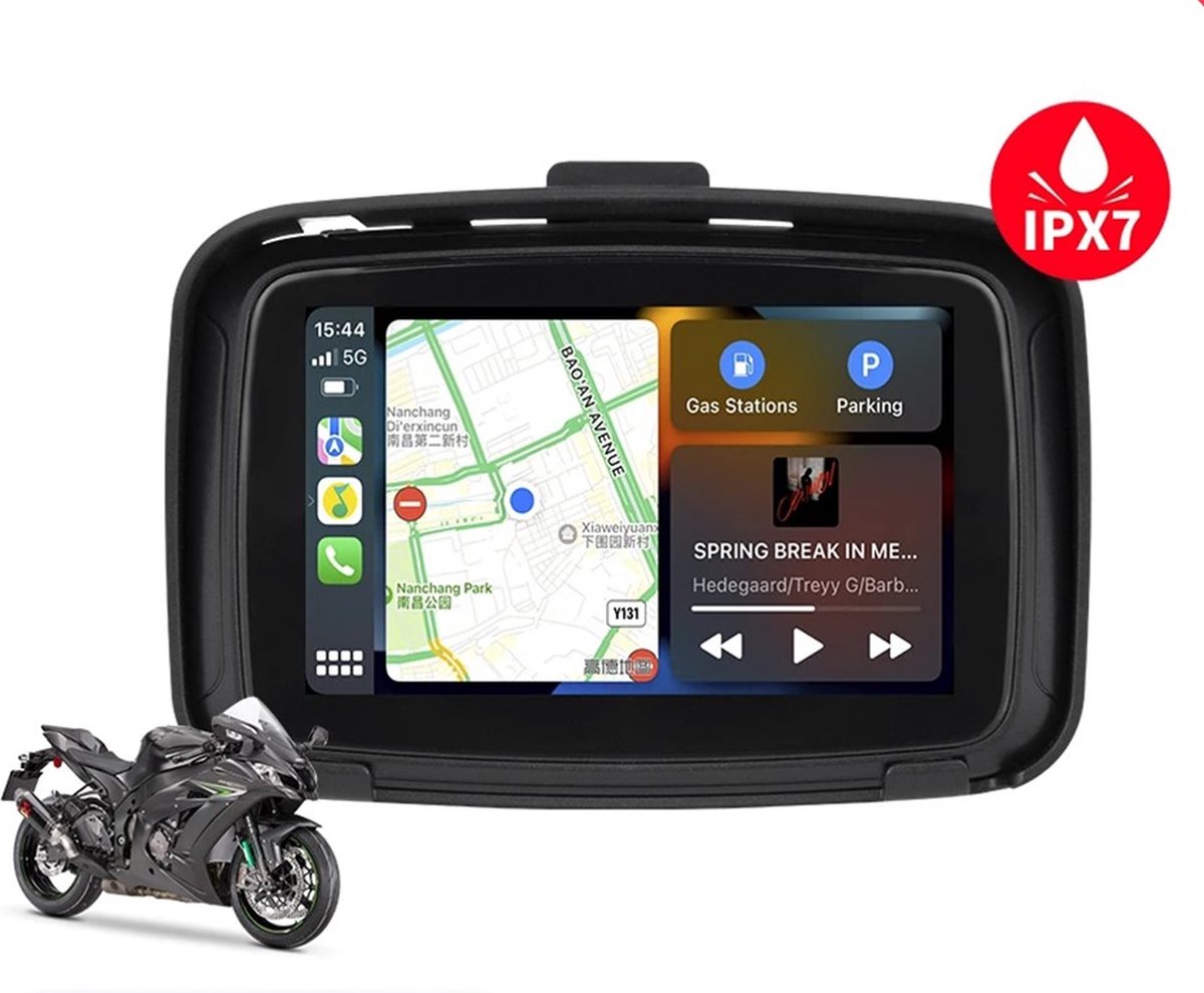 Moto sans fil Apple Carplay Android Auto Portable Navigation GPS Écran Ipx7  Moto Ipx7 étanche 5 » Montrer