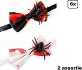 6x Noeud papillon avec araignée effrayante - noeud - Horreur noeud party festival fête à thème horreur effrayante araignées d'Halloween
