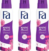 FA Deodorant Mystic Moments - 48H Protection 0% Aluminium Salt - Passion Flower - 150ML x 3