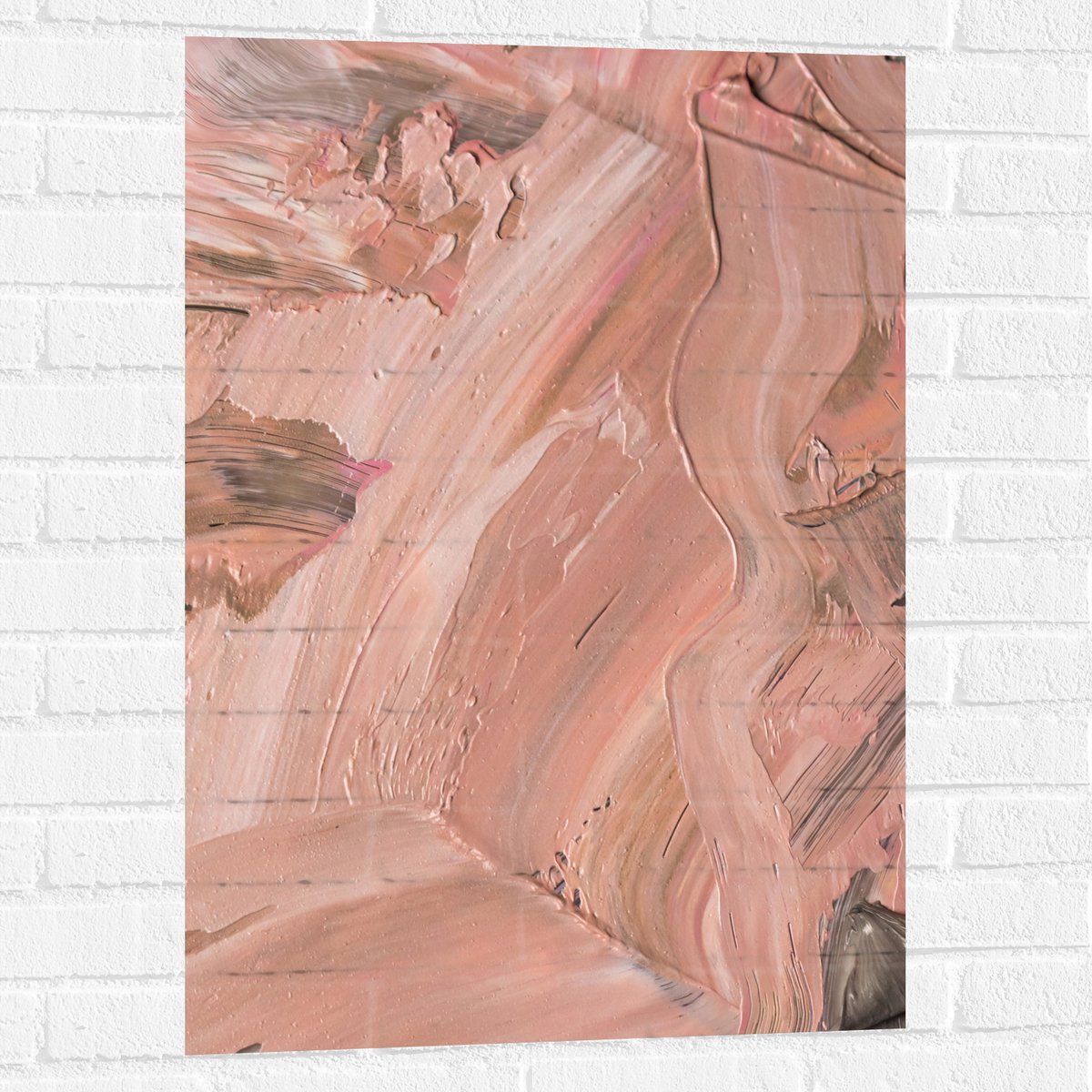 Muursticker - Schilderij - Verf - Licht - Roze - 60x90 cm Foto op Muursticker