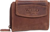 Wild leather Only !!! portemonnee Dames Hunter Leer Bruin - (WDRS-032-14) -