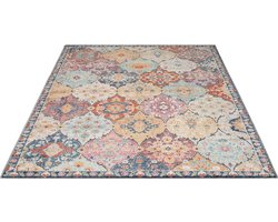 the carpet Palma – Indoor & Outdoor vloerkleed, weerbestendig & onderhoudsvriendelijk, patchwork met oosters motief in multicolor, 160 x 230 cm