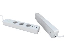WOOX R6132 smart verlengkabel met 3 Schuko stopcontacten en 4 USB-poorten