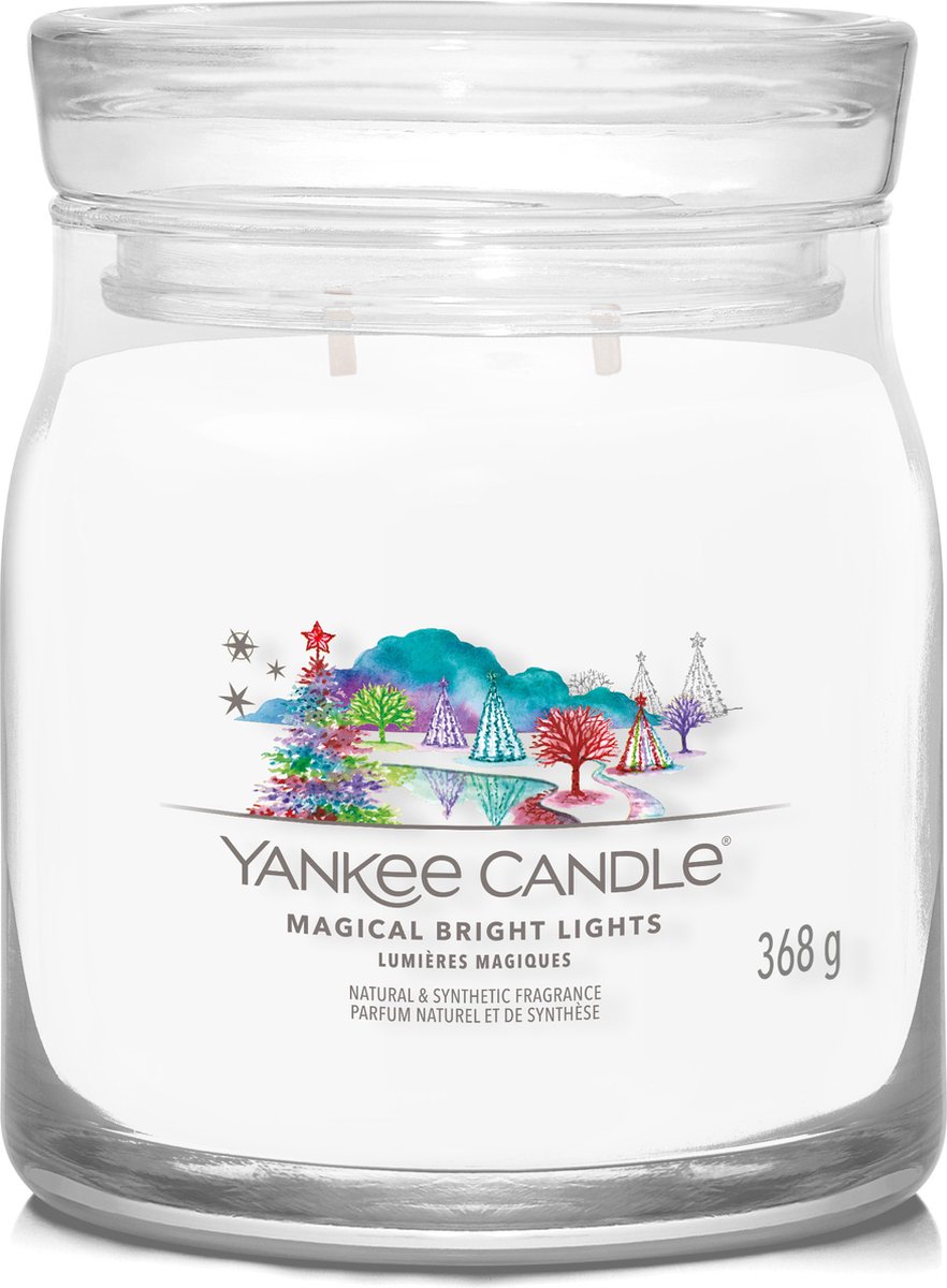 Yankee Candle Magical Bright Lights Medium Geurkaars - 50 branduren - 2 lonten Wit