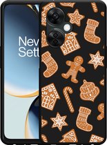 Cazy Hoesje Zwart geschikt voor OnePlus Nord CE 3 Lite 5G Christmas Cookies