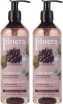 ITINERA - Gladmakende Vloeibare Zeep met Toscaanse Rode Druiven, 95% Natuurlijke Ingrediënten 370 ml (2 stuks)