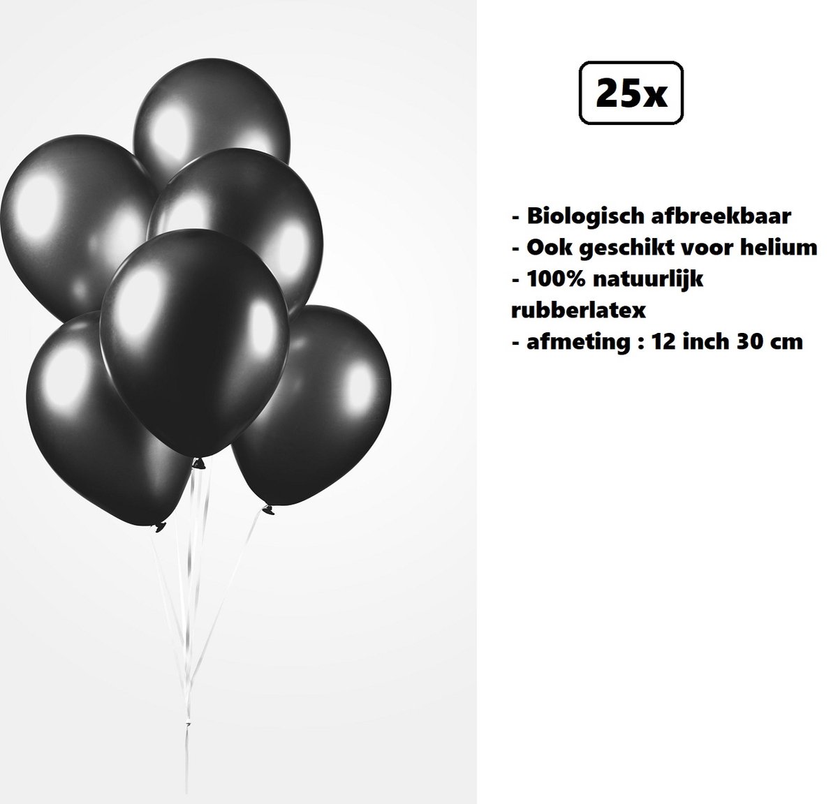 100 Ballon Anniversaire Noir, Ballons Baudruche Noir Latex-30cm