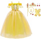 Het Betere Merk - Prinsessenjurk meisje - Verkleedkleding - maat 92/98 (100) - Speelgoed - Tiara - Verkleedjurk - Carnavalskleding - Cadeau meisje - Verkleedkleren meisje - Toverstaf - Kroon -Lange handschoenen - Juwelen - Kleed