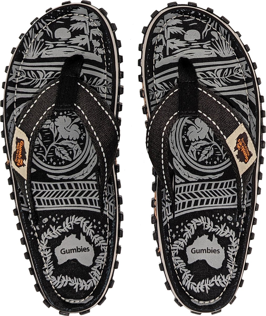 Gumbies Teenslippers | Unisex | Midnight Black | Zwart / Grijs | Maat 41