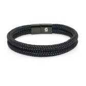 Touw armband Zwart Premium 20,5cm Galeara Design Noa