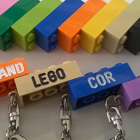 Legoblokje met gravering - met of zonder sleutelhanger