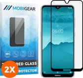 Mobigear Screenprotector geschikt voor Nokia 7.2 Glazen | Mobigear Premium Screenprotector - Case Friendly - Zwart (2-Pack)