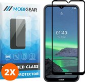 Mobigear Screenprotector geschikt voor Nokia 1.4 Glazen | Mobigear Premium Screenprotector - Case Friendly - Zwart (2-Pack)