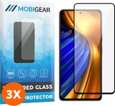 Mobigear - Screenprotector geschikt voor POCO F4 Glazen | Mobigear Premium Screenprotector - Case Friendly - Zwart (3-Pack)