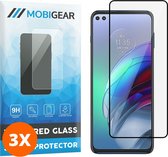 Mobigear Screenprotector geschikt voor Motorola Moto G100 Glazen | Mobigear Premium Screenprotector - Case Friendly - Zwart (3-Pack)