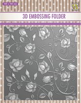 EF3D011 Nellie Snellen 3D Embossing Folder - Background Roses - achtergrond embossingfolder rozen - roos