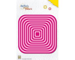 MFD101 Multi Frame Die - snijmal Nellie Snellen - 19 vierkanten glad - vierkant afgeronde hoeken