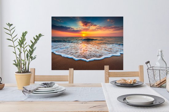 Stickers muraux - Film autocollant - Plage - Mer - Coucher de soleil - 80x60 cm - Film adhésif - Stickers muraux Chambre d'enfant - Papier peint autocollant - Papier peint autocollant - Film autocollant