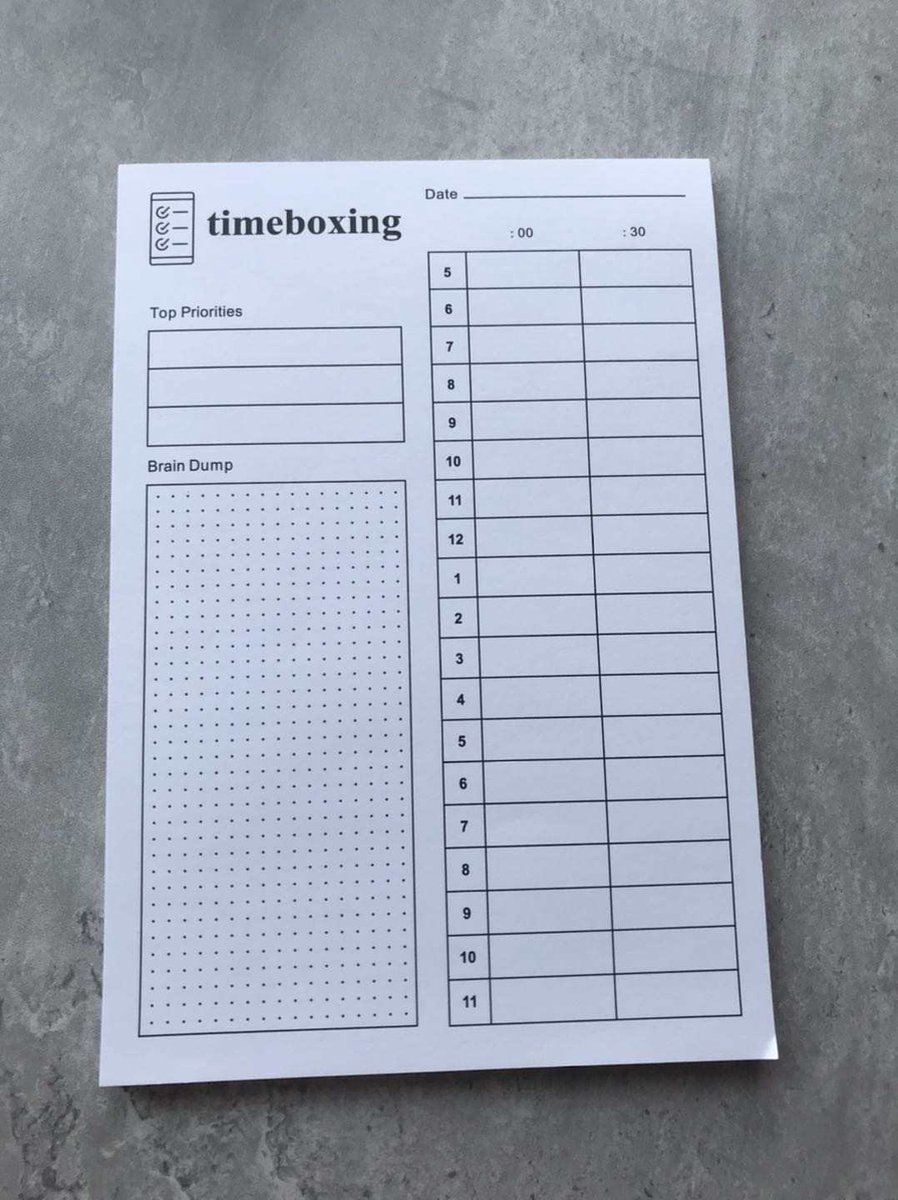 Timboxing Notebook Time Boxing Planner - Timeboxing Dagplanner - Time Boxing Notepad | bol.com
