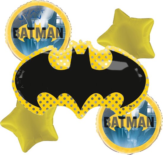 Batman - Superheld – Ballon set – 5-Delig – Helium ballon – Folieballon - Versiering - Kinderfeest.