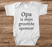 Soft Touch Rompertje met tekst - opa is mijn grootste sponsor | Baby rompertje met leuke tekst | | kraamcadeau | 0 tot 3 maanden | GRATIS verzending