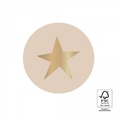 24x Sluitsticker Ster goud | Beige | 35 mm | Sluitzegel ster | Sluitsticker | Chique inpakken | Traktatie - Verjaardag - Feest | Trouwkaart | Geboortekaart