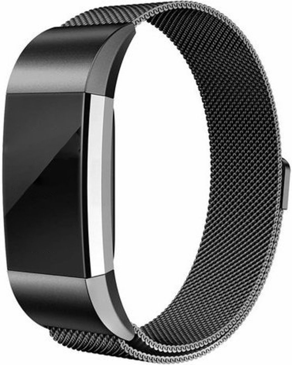 Fitbit Charge 2 milanese bandje (small) - Zwart - Fitbit charge bandjes