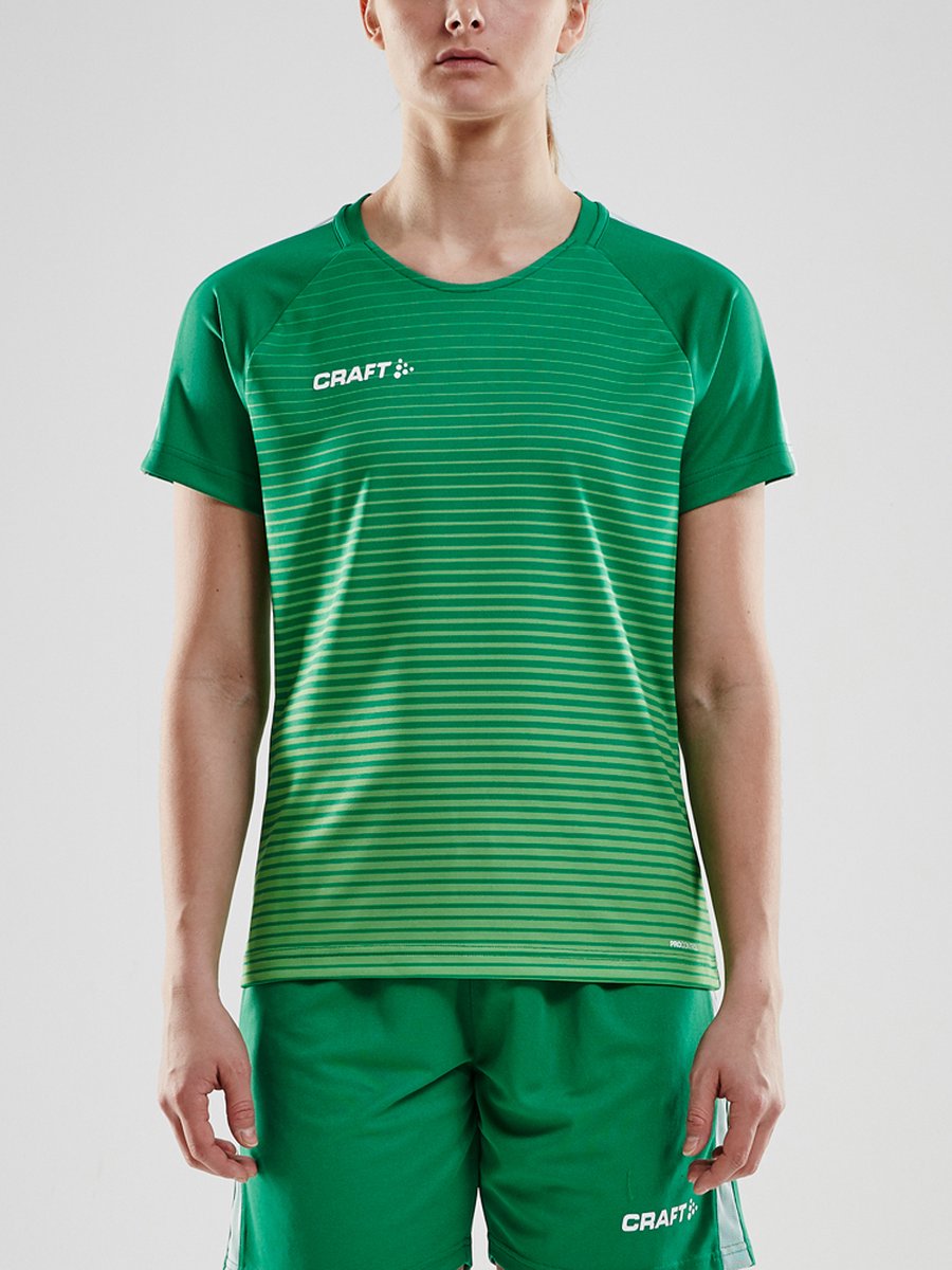 Craft T-Shirt Pro Control Stripe Jersey Dames Groen