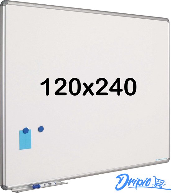 Tableau blanc 120x240 cm - Acier émaillé - Magnétique - Tableau magnétique  - Tableau