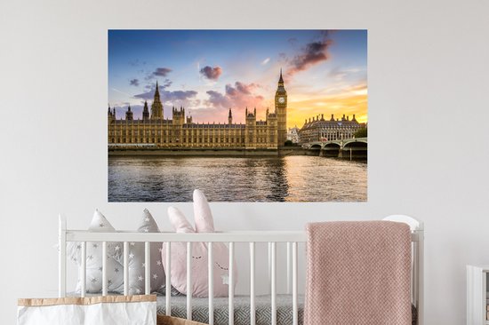 Stickers Stickers muraux - Soleil - Big Ben - Londres - 90x60 cm - Film adhésif