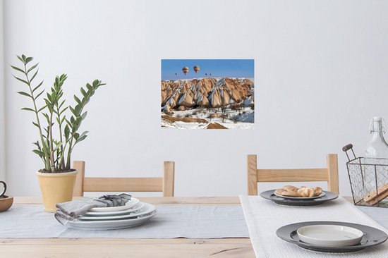 Sticker Muursticker Cappadoce - Montagnes enneigées de Cappadoce en Turquie - 40x30 cm - film adhésif autocollant - sticker mural repositionnable