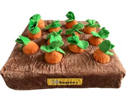 Snuffelmat Hond - 16 Wortels - Denkspel - Hondenpuzzel - Denkspel hond - Hersenwerk - Leuke uitdaging - Bruin - 35 cm