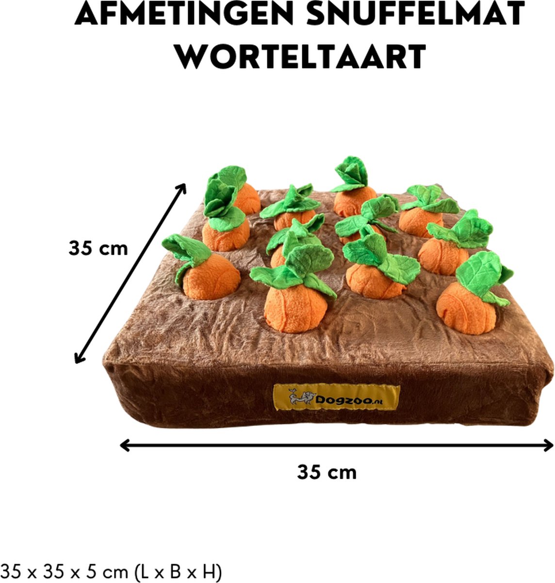 Snuffelmat Hond - 16 Wortels - Denkspel - Hondenpuzzel - Denkspel hond - Hersenwerk - Leuke uitdaging - Bruin - 35 cm thumbnail 5