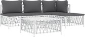 vidaXL-5-delige-Loungeset-met-kussens-staal-wit