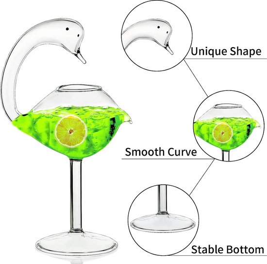 verres à cocktail, 180 ml, cygne Martini, ensemble à cocktail, verres à vin  uniques