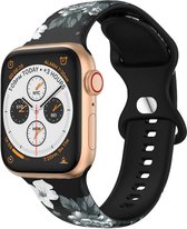 Bracelet Smartwatch en Siliconen - Convient au bracelet Apple Watch fleur grise - Bracelet / Bracelet / Bracelet Strap-it - Taille: 38 - 40 - 41mm