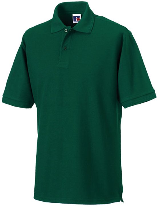 Men's Hardwearing Polycotton Poloshirt 'Russell' Bottle Green - 6XL