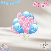 Gender reveal- geboorte - party- ballonnen - Set van 6 - boy or girl - jongen- meisje
