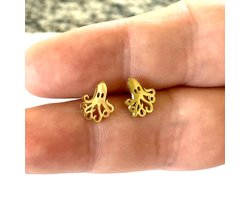 GoedeDoelen.Shop | Oorbellen Octopus Gold | RVS Oorstekers | Inktvis Oorbellen | Octopus Grootte 1,3 CM | Goudkleurige Oorbellen | Oorstekers | Unisex Oorbellen | Oceanlife | Sealife | Wellness-House