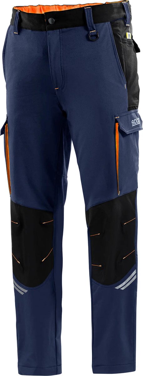 Sparco OREGON Werkbroek Marineblauw-Lichtblauw – Technische Stretch Werkbroek met Knieversteviging - Marineblauw-Lichtblauw - Maat - xs